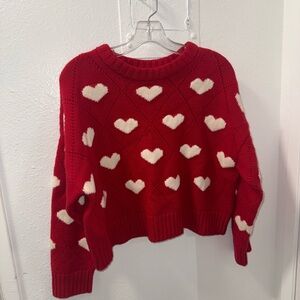 Gigi Knitwear Red Heart Merino Wool Sweater L
